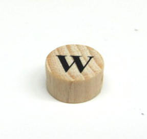 Buchstabenrondelle Holz p.Stk. W